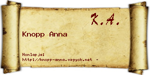 Knopp Anna névjegykártya