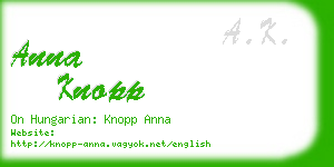 anna knopp business card